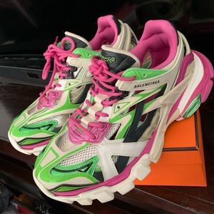 balenciaga track.2 pink green